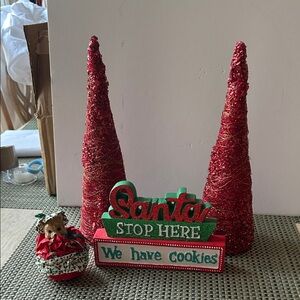 Lot of X-mas items. Like New and one vintage ornament